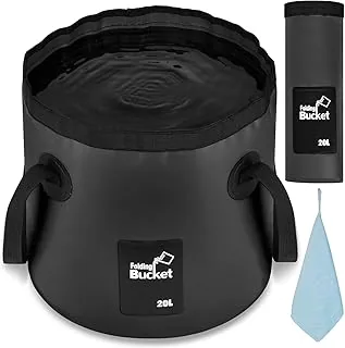 flintronic Składane wiadro na wodę, składane wiadro do przechowywania, 20 l, na kemping, do użytku na zewnątrz, przenośne, lekkie wiadra, do podróży, wędkowania, wędrówek, biwakowania, pływania łodzią