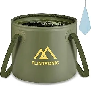 flintronic Składane wiadro na wodę, składane wiadro do przechowywania, 20 l, na kemping, na zewnątrz, przenośne, lekkie wiadra, do podróży, wędkowania, wędrówek, biwakowania, pływania łodzią (zielony)