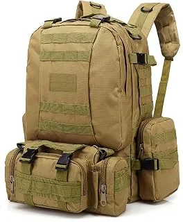 aiGear Plecak taktyczny, 25 l / 35 l / 45 l / 55 l plecak wojskowy na kemping, wędrówki, polowanie z systemem Molle, plecak wojskowy, 55 l khaki, 55L Khaki, Plecaki na co dzień