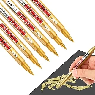 Jeffdad Ulepszone metaliczne markery, złote metaliczne markery permanentne do papieru, szkła, tkanin, malarstwa skalnego, tworzenia kart podarunkowych, albumu do scrapbookingu, ilustracji artysty