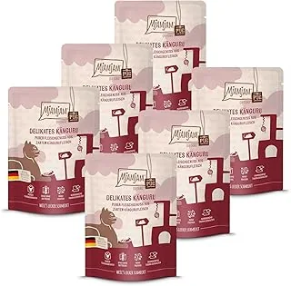 MjAMjAM – Premium mokra karma dla kotów – Quetschie – czysta przyjemność mięsa – delikatny kangur pure, opakowanie 6 szt. (6 × 300 g), bezzbożowa, z ekstra dużą ilością mięsa