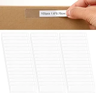 Przezroczyste etui na wizytówki, wodoodporne, 5 x 0,63 cm, wygodne etykiety identyfikacyjne i klasyfikacyjne do organizowania pojemników do przechowywania, odpowiednie do szafek, bibliotek, 100 szt