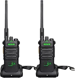 Retevis RT86 Walkie Talkie, Krótkofalówki Profesjonalne Dalekiego Zasięgu, 2600 mAh, Ekran, Wytrzymałe, Radiotelefony Dużej Mocy z Możliwością Ładowania dla Dorosłych, Przemysł (Czarny, 2 Szt.)