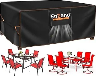 Enzeno Pokrowiec na meble ogrodowe, wodoodporny, odporny na warunki zimowe, plandeka na meble ogrodowe, 420D Oxford, tkanina ochronna na stół ogrodowy, pokrowiec na meble ogrodowe stół ogrodowy dla