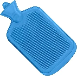 SteadMax Butelka na gorącą wodę, 2 l, kauczuk naturalny, nie zawiera BPA, trwały, duży worek na gorącą wodę do gorącego kompresu i terapii cieplnej, podkładka grzewcza, łagodząca ból, niebieska (1