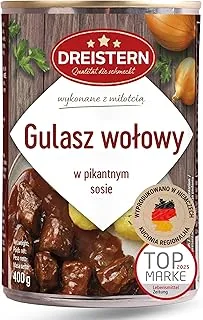 DREISTERN Gulasz wołowy z obfitym sosem | danie gotowe | pyszny gulasz w blaszanym pudełku nadającym się do recyklingu | delikatna wołowina - jakość, która dobrze smakuje
