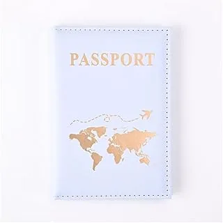 Etui na paszport, pokrowiec na paszport ze skóry PU, przenośna mapa, etui na paszport, portfel, organizer, uniwersalna osłona na paszport na karty kredytowe, gotówkę, NIEBIESKI, One Size,