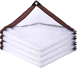 Przezroczysta plandeka z oczkami 2 x 5 m, wodoszczelna, przezroczysta, na meble ogrodowe, odporna na warunki atmosferyczne, wodoszczelna, do użytku na zewnątrz, do szklarni