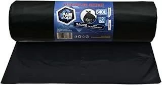 Worki Na Śmieci 840L - 10 Sztuk XXL - Duże Worki Na Odpady Budowlane Premium - 130x170cm - 40µm - Czarny Pojemnik Na Śmieci - Styropian