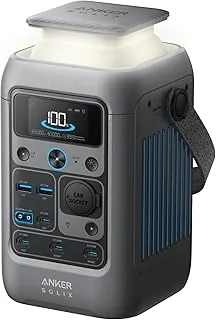 Stacja zasilania DC Anker SOLIX C300, 288 Wh, przenośna stacja zasilania, akumulator LiFePO4, generator słoneczny 300 W, na biwak, podróż i sytuacje awaryjne (bezładowarki ściennej)