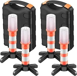 Zestaw awaryjnych lamp LED – czerwone światło do autostrady, ulicy, lampa bezpieczeństwa, lampa kempingowa, alternatywa dla trójkąta bezpieczeństwa, 2 lampy (2 szt.)