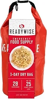 ReadyWise, 28 Porcji, Śniadanie, Obiad I Kolacja, Dry-Bag Grab & Go, Liofilizowane, Do 25 Lat Trwałości, Żywność Awaryjna, 3 Dni Dla 1 Osoby