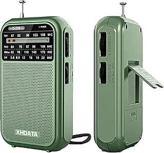 XHDATA D220 Mini Przenośne Radio Świata FM/MW/SW, Dobry Odbiór, Zasilanie Bateryjne, Kieszonkowe Retro, Średnie DSP, Wejście Słuchawkowe, Do Użytku Na Zewnątrz