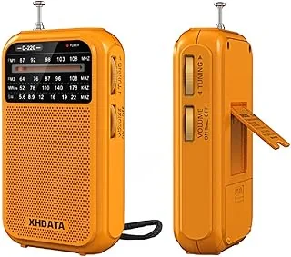 XHDATA D220 Mini Przenośne Radio Świata, Dobry Odbiór FM/MW/SW, Kieszonkowe Retro, Średnie DSP, Zasilanie Bateryjne, Wejście Słuchawkowe, Do Użytku Na Zewnątrz
