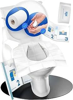 Gread - Nakładka na deskę sedesową jako 3-częściowy zestaw podróżny, 6 x gadżet na podróż, kemping, festiwal, szpitale, jednorazowa nakładka na deskę sedesową z papierową nakładką, papierem toaletowym