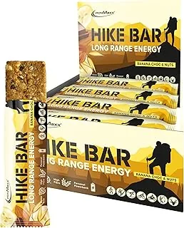 IronMaxx Hike Bar Banana Choc & Nuts – bezglutenowy batonik energetyczny z czekoladą, orzeszkami nerkowca i ziemnymi, bogaty w błonnik, 12 × 60 g – źródło energii do aktywności