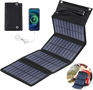 Składany panel słoneczny 10 W – przenośna ładowarka solarna 5 V, 2 USB, panel słoneczny, wodoszczelny, do aktywności na świeżym powietrzu, na kemping, do ładowania energią słoneczną, do telefonu