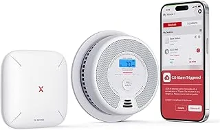 X-Sense SC07-MR czujnik dymu i tlenku węgla, inteligentny czujnik tlenku węgla, z aplikacją X-Sense Home Security, 1 detektor spalin i detektor tlenku węgla z 1 stacją bazową SBS50, SC07-MR11