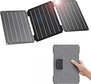 Ładowarka słoneczna 30W, przenośny panel słoneczny BigBlue z portami DC porty USB-C Szybkie ładowanie/USB-A QC3.0 IP68 kompatybilna z telefonami komórkowymi Samsung tabletami małymi stacjami zasilania