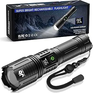 Latarka LED, łAdowana, Bardzo Jasna 500000 LumenóW, Latarka Taktyczna, Zasilanie Bateryjne, Latarka USB, Mocna Latarka, F88 Wodoodporny Do Spacerów Z Psem, Biwakowania, Nagłych Wypadków