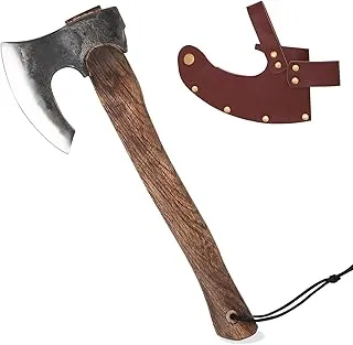 Siekiera Wikingów, ręcznie wykonana, na polowanie, kemping, hachet, siekiera outdoorowa, nordycka siekiera survivalowa, topór Bushcraft do przygód na świeżym powietrzu, stal węglowa 1095, uchwyt z