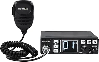 Retevis MB63 CB Radio, LCD CB Radio Ręczne, AM/FM, Szeroki Zakres, SQ/ASQ, VOX, EMG CH9/19, CB Radio Kompletny Zestaw do Ciężarówki (1 Sztuk, Czarny)