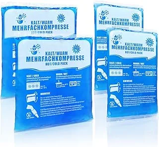 4x wielokrotne kompresy 16x9 cm, 14x13 cm - Gorace i zimne oklady wielokrotnego uzytku - Podkladka chlodzaca i podkladka rozgrzewajaca, mozna uzywac w kuchence mikrofalowej