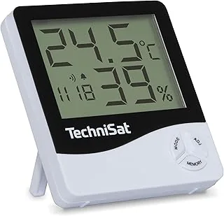 TechniSat IMETEO M1 - kompaktowa stacja pogodowa (pomiar temperatury, wilgotności powietrza, jasności, ruchu, indeksu UV (UV) i wibracji/wibracji, funkcja alarmu, zasilanie bateryjne, biała