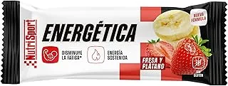 Nutrisport - Batony energetyczne 49g - O smaku truskawki i banana - Wysoka zawartość białek i węglowodanów - Bez oleju palmowego - Bez glutenu - Pudełko 24 szt.
