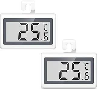 ORIA Cyfrowy termometr do lodówki, 2 sztuki termometr do zamrażarki z dużym ekranem LCD, przełączanie ℃/℉, alarm mrozu, hak do zawieszania, do domu, barów, restauracji