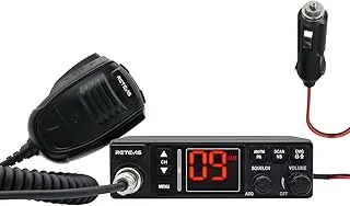 Retevis MB63A CB radio AM/FM CB z systemem odprowadzania ciepła/PA 12/24V, filtr szumów NB/ANL, VOX, EMG CH9/19, radiotelefon do samochodów kempingowych (1 sztuka, czarne)