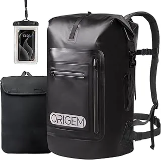Origem Wodoodporny plecak 35 l / 55 l / 85 l / 85 l / 85 l, zwijany top z wyściełanym panelem tylnym i paskami na ramię oraz wodoodporną torbą na telefon i etui na laptopa, wodoodporna torba na