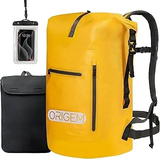 Origem Wodoodporny plecak 35 l / 55 l / 85 l / 85 l / 85 l, zwijany top z wyściełanym panelem tylnym i paskami na ramię oraz wodoodporną torbą na telefon i etui na laptopa, wodoodporna torba na