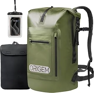 Origem Wodoodporny plecak 35 l / 55 l / 85 l / 85 l / 85 l, zwijany top z wyściełanym panelem tylnym i paskami na ramię oraz wodoodporną torbą na telefon i etui na laptopa, wodoodporna torba na