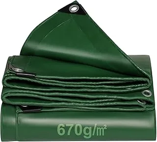 Plandeka okryciowa do ciężarówek, 670 g/m², z oczkami, wodoodporna, odporna na rozerwanie, wzmocniona krawędź, do ciężarówek, samochodów, przyczep, basenów, prac budowlanych, dachów (3 x 5 m)