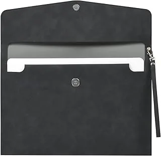 OFFCUP Koperta na dokumenty, skórzana teczka na dokumenty A4, przenośna torba na dokumenty PU z kieszeniami, torba portfolio podróżna, uchwyt organizer na dokumenty i artykuły pa, etui na