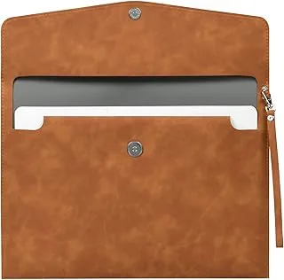 OFFCUP Koperta na dokumenty, skórzana teczka na dokumenty A4, przenośna torba na dokumenty PU z kieszeniami, podróżna torba portfolio organizer na dokumenty, artykuły pa, pokrowiec na tablet