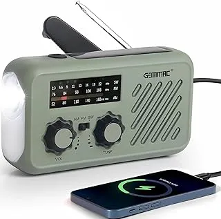 Radio Awaryjne z Korbą Ręczną, Przenośne Radio AM/FM 2000 mAh z Ładowarką Słoneczną, 3 Tryby Latarki Alarm SOS do Materiałów Awaryjnych, Sporty na świeżym Powietrzu, Sprzęt Survivalowy