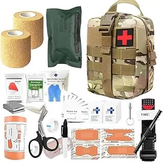 Zestaw pierwszej pomocy do użytku na zewnątrz, 49-częściowy zestaw pierwszej pomocy na wędrówki, Far Out Survival Kit, IFAK zestaw na kemping, wspinaczkę górską, wędrówki, polowanie, wspinaczkę