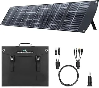 Ecosonique przenośny panel słoneczny 200 W, składany moduł solarny ze stojakiem, USB-C PD3.0 i USB-A QC3.0, MC4 i Multi-Output do stacji zasilania, generatorów, kamperów, na kemping, wędrówki