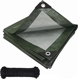 Wodoszczelna plandeka z oczkami, 120 g/m², plandeka z tkaniny PE, ochrona przed warunkami atmosferycznymi, kurzem, odporna na działanie promieni UV, na drewno, do samochodu, łodzi, trampoliny (zielona
