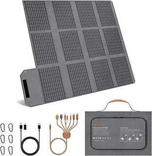 Przenośny panel słoneczny 120 W, składana ładowarka solarna 19 V z wyjściem USB C, USB A i DC, IP65, wodoszczelna i pyłoszczelna, do przenośnej stacji zasilającej, iPhone'a, iPada