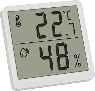 TFA Dostmann Cyfrowy termohigrometr do wnętrz, 30.5059.02, termometr i wilgotność powietrza, termometr pokojowy, do kontroli klimatu w pomieszczeniu, stół żołądkowy do ustawienia, miernik wilgotności