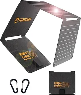 FlexSolar Przenośny składany panel słoneczny 30 W QC3.0 18W USB-A USB-C Wodoodporny IP67 Szybkie ładowanie do telefonów komórkowych, tabletów, powerbanków, aparatu, latarki kempingowej i pieszej