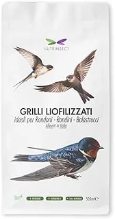 Grillowanie liofilizowane – naturalne odżywianie, idealne dla ptaków owadożernych, takich jak jaskółki, jaskółki i jaskółki domowe na bazie liofilizowanych grilli, opakowanie 150 ml