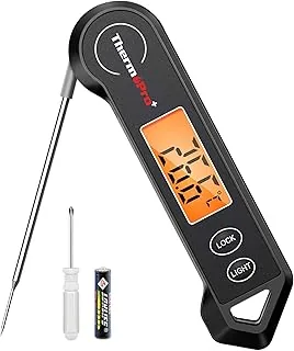 ThermoPro TP19HB Cyfrowy termometr do mięsa z oburęczną sondą temperatury żywności, wodoodporny podświetlany termometr do gotowania, sonda do grilla, wędzarni, smażenia oleju, cukierków