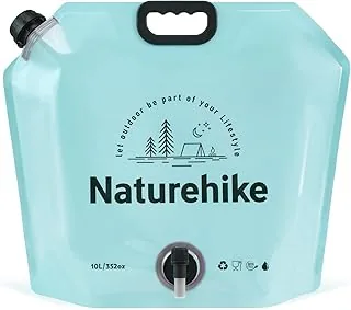 Naturehike Składany worek na wodę z kranem, 10 l, idealny na kemping, grill, wędrówki, aktywności na świeżym powietrzu, składany kanister lekki i wytrzymały, na kemping