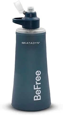 Katadyn BeFree AC 1,0 l łupkowy niebieski – ultralekki filtr do wody na świeżym powietrzu, na kemping i przygody, z filtrem z węglem aktywnym i membraną EZ-Clean ™ – zawsze i wszędzie czysta woda