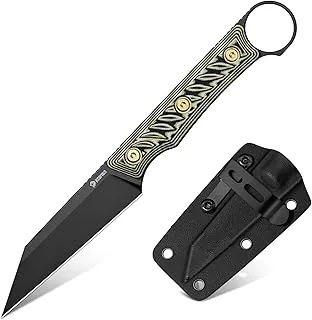 NedFoss RAVEN nóż myśliwski zgodny z normą 42a, 8,5 cm, stal 14C28N, survivalowy z regulowanym klipsem i uchwytem G10, outdoorowy z pochwą Kydex, EDC, legalny