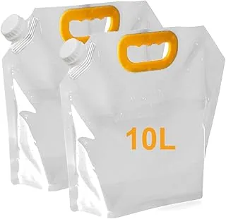 Kanister na wodę, składany, 10 l, 2 sztuki, składany kanister na wodę pitną z uchwytem do noszenia, pojemnik na wodę ze szczelną pokrywką, na wędrówki, piknik, do przechowywania wody w domu